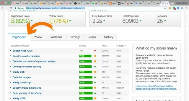 Como usar o GTmetrix 