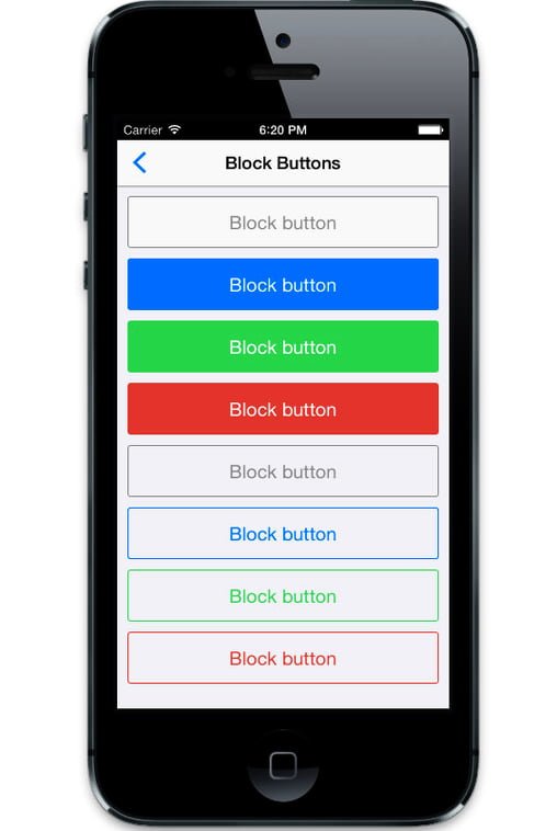 ratchet bloques de boton web app