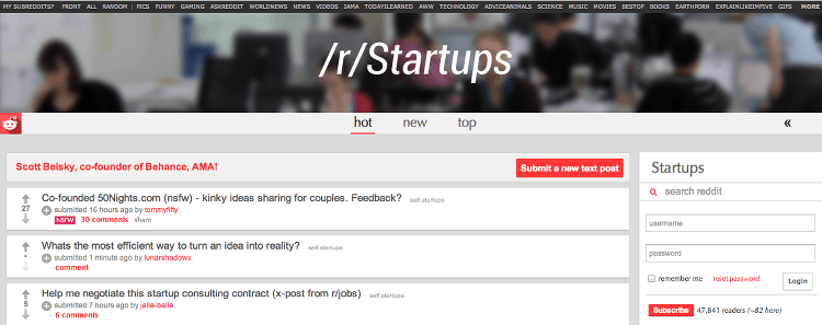 reddit startups
